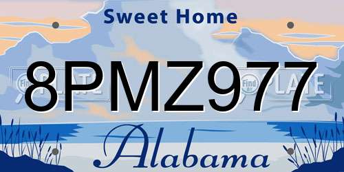 8PMZ977 Alabama License Plate