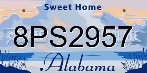 8PS2957 Alabama License Plate