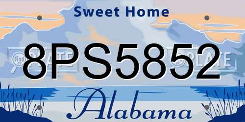 8PS5852 Alabama License Plate