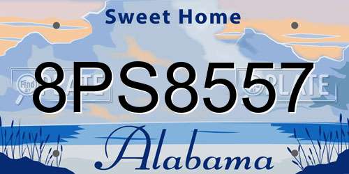 8PS8557 Alabama License Plate
