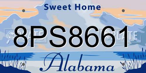 8PS8661 Alabama License Plate