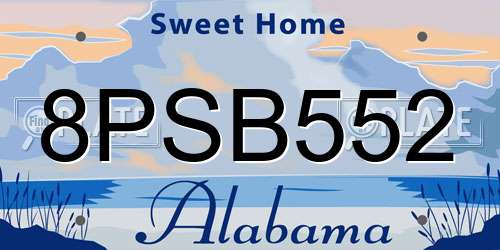 8PSB552 Alabama License Plate