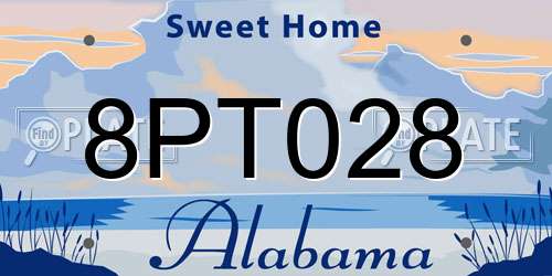 8PT028 Alabama License Plate