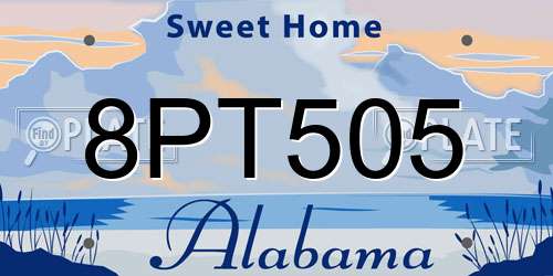 8PT505 Alabama License Plate