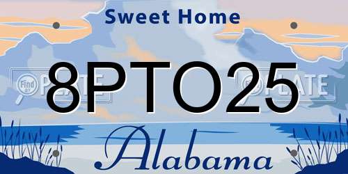 8PTO25 Alabama License Plate