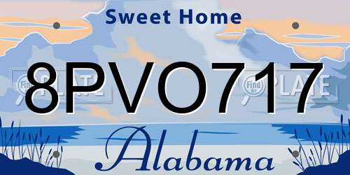 8PVO717 Alabama License Plate