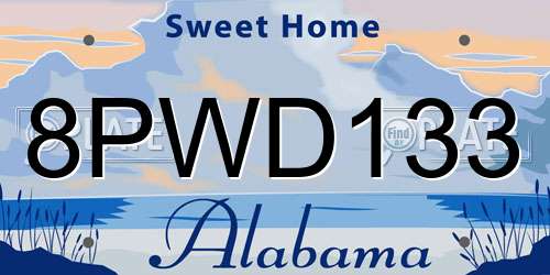 8PWD133 Alabama License Plate