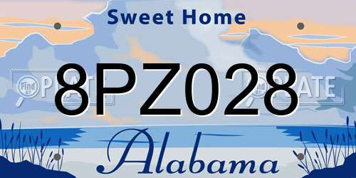 8PZ028 Alabama License Plate