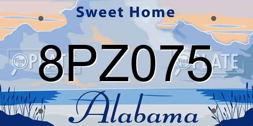 8PZ075 Alabama License Plate