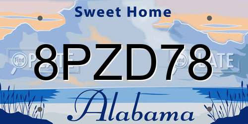 8PZD78 Alabama License Plate