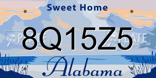 8Q15Z5 Alabama License Plate