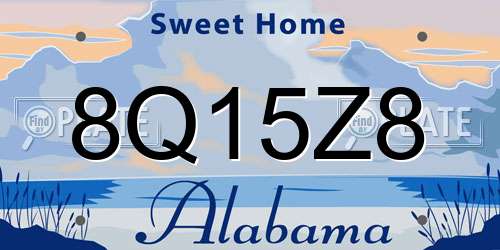 8Q15Z8 Alabama License Plate