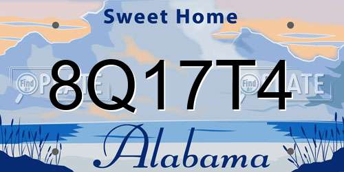 8Q17T4 Alabama License Plate