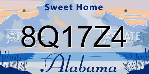 8Q17Z4 Alabama License Plate