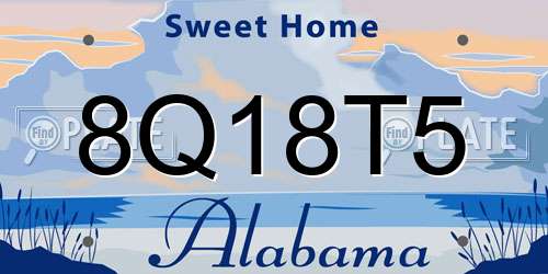 8Q18T5 Alabama License Plate