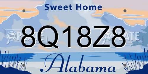 8Q18Z8 Alabama License Plate