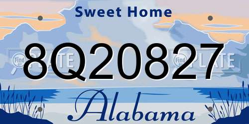 8Q20827 Alabama License Plate
