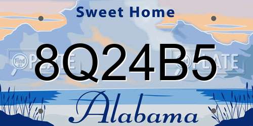 8Q24B5 Alabama License Plate
