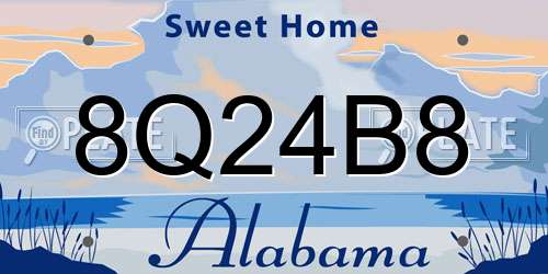 8Q24B8 Alabama License Plate