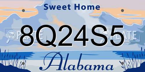 8Q24S5 Alabama License Plate