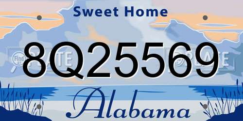 8Q25569 Alabama License Plate