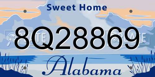 8Q28869 Alabama License Plate