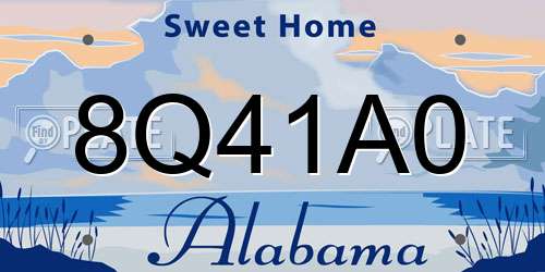 8Q41A0 Alabama License Plate