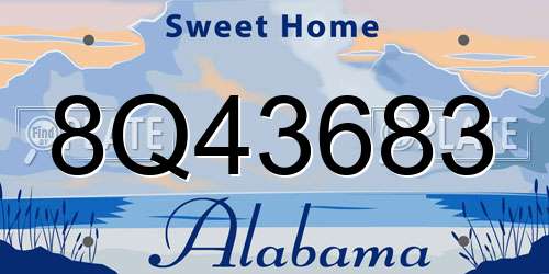 8Q43683 Alabama License Plate