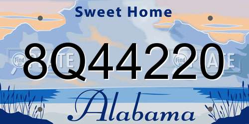 8Q44220 Alabama License Plate