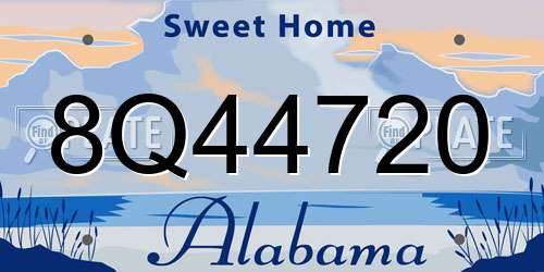 8Q44720 Alabama License Plate
