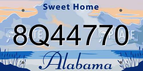 8Q44770 Alabama License Plate