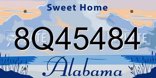 8Q45484 Alabama License Plate
