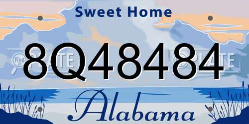 8Q48484 Alabama License Plate
