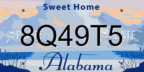8Q49T5 Alabama License Plate