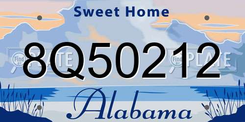 8Q50212 Alabama License Plate