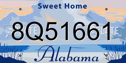 8Q51661 Alabama License Plate