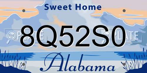 8Q52S0 Alabama License Plate