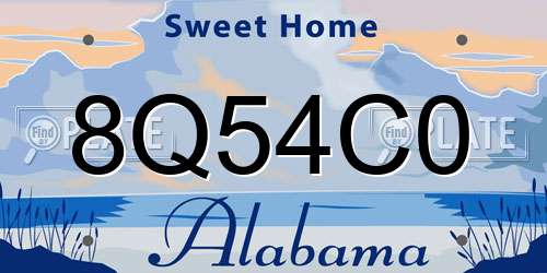 8Q54C0 Alabama License Plate