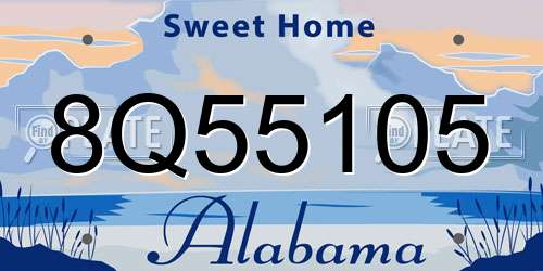 8Q55105 Alabama License Plate
