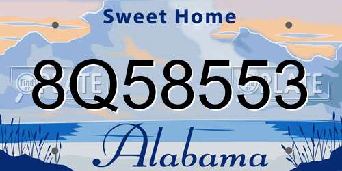 8Q58553 Alabama License Plate