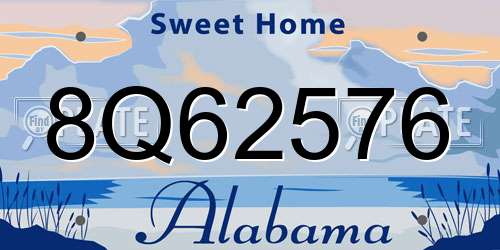 8Q62576 Alabama License Plate