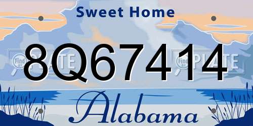 8Q67414 Alabama License Plate