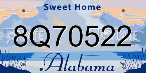 8Q70522 Alabama License Plate