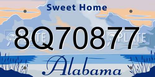 8Q70877 Alabama License Plate