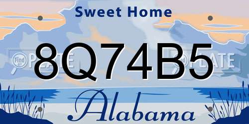 8Q74B5 Alabama License Plate