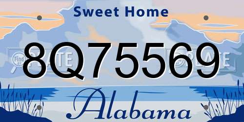 8Q75569 Alabama License Plate