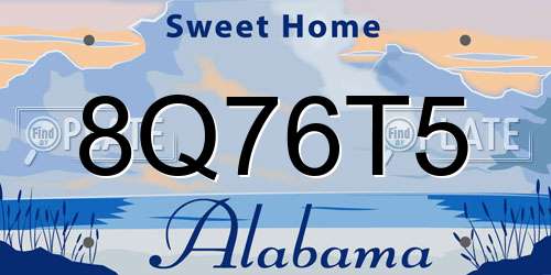 8Q76T5 Alabama License Plate