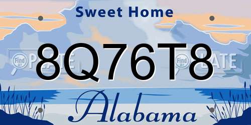 8Q76T8 Alabama License Plate