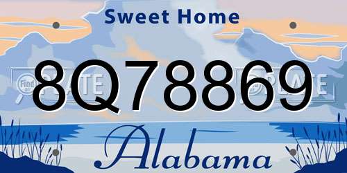 8Q78869 Alabama License Plate