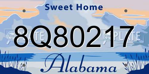 8Q80217 Alabama License Plate